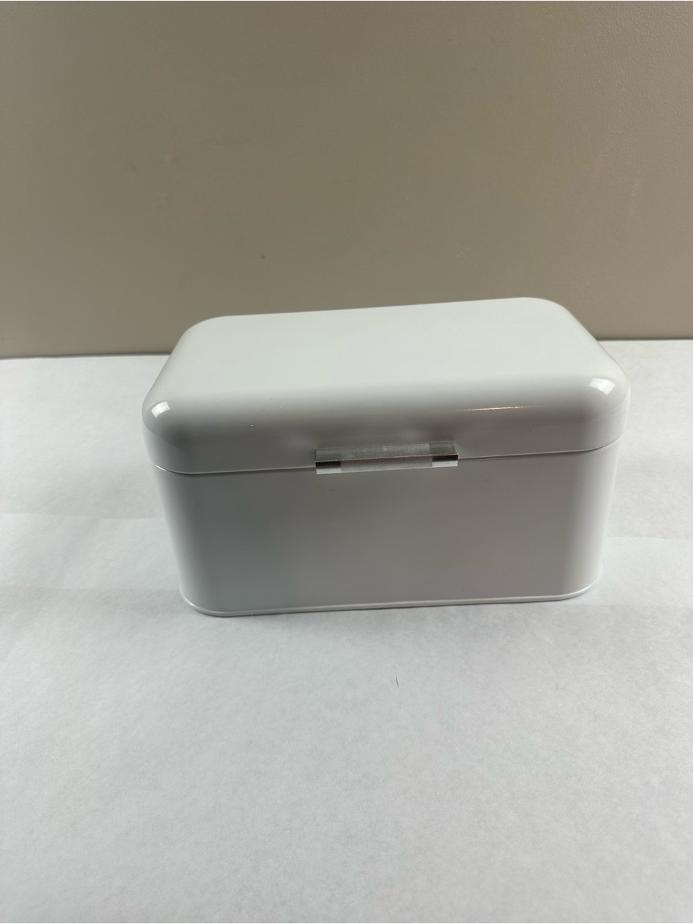 Polder White Glossy Small Breadbox or Storage Container
